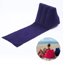 (Purple) Chill Wedge Camping Inflatable Beach Chair Festival Lounger Pillow Seat Cushion
