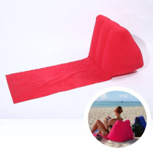 (Red) Chill Wedge Camping Inflatable Beach Chair Festival Lounger Pillow Seat Cushion