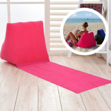 (Rose) Chill Wedge Camping Inflatable Beach Chair Festival Lounger Pillow Seat Cushion