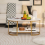 Modern Faux Marble Coffee Table - 2-Tier Rectangular with Gold Metal Frame, White Marble, 100x50x45 cm 6