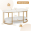 Modern Faux Marble Coffee Table - 2-Tier Rectangular with Gold Metal Frame, White Marble, 100x50x45 cm 3