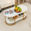 Modern Faux Marble Coffee Table - 2-Tier Rectangular with Gold Metal Frame, White Marble, 100x50x45 cm 4
