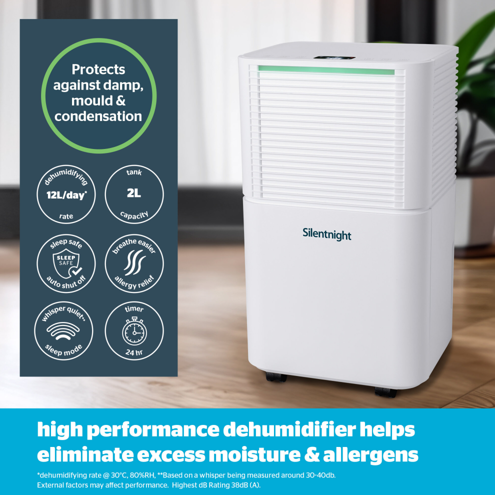 Silentnight 1200 Dehumidifier - 2L Portable