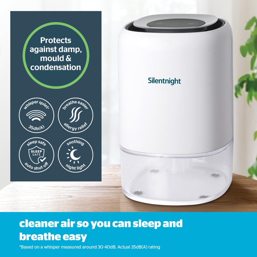 Silentnight Airmax 300 Dehumidieifer - 1L Capacity Small Portable Quiet