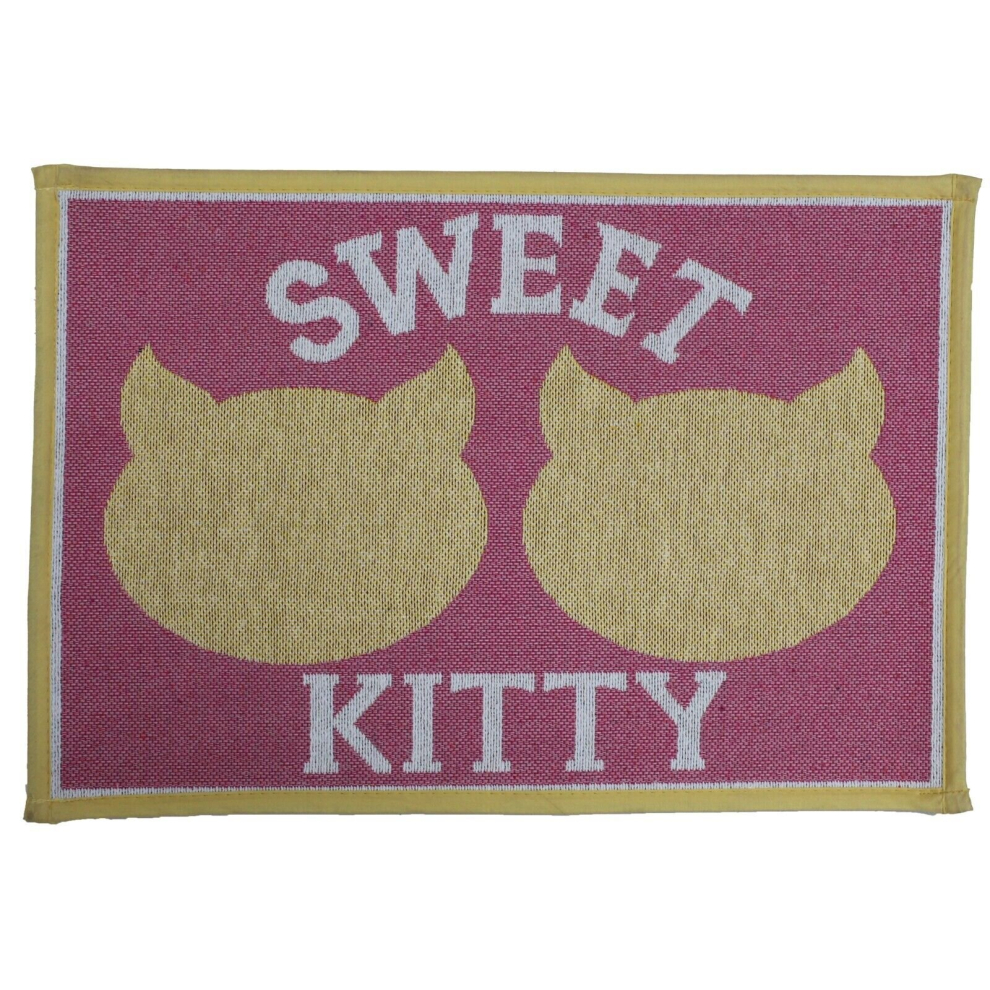 (Sweet Kitty Pink) Pets Instinct Pets Food Mat Pet Feeding Placemat