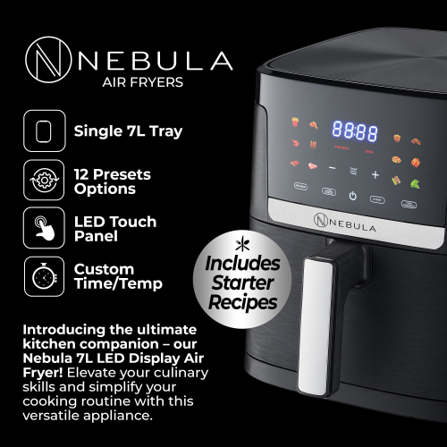 Nebula Nebula 7L Single Black LED Touch 1800W Air Fryer 1