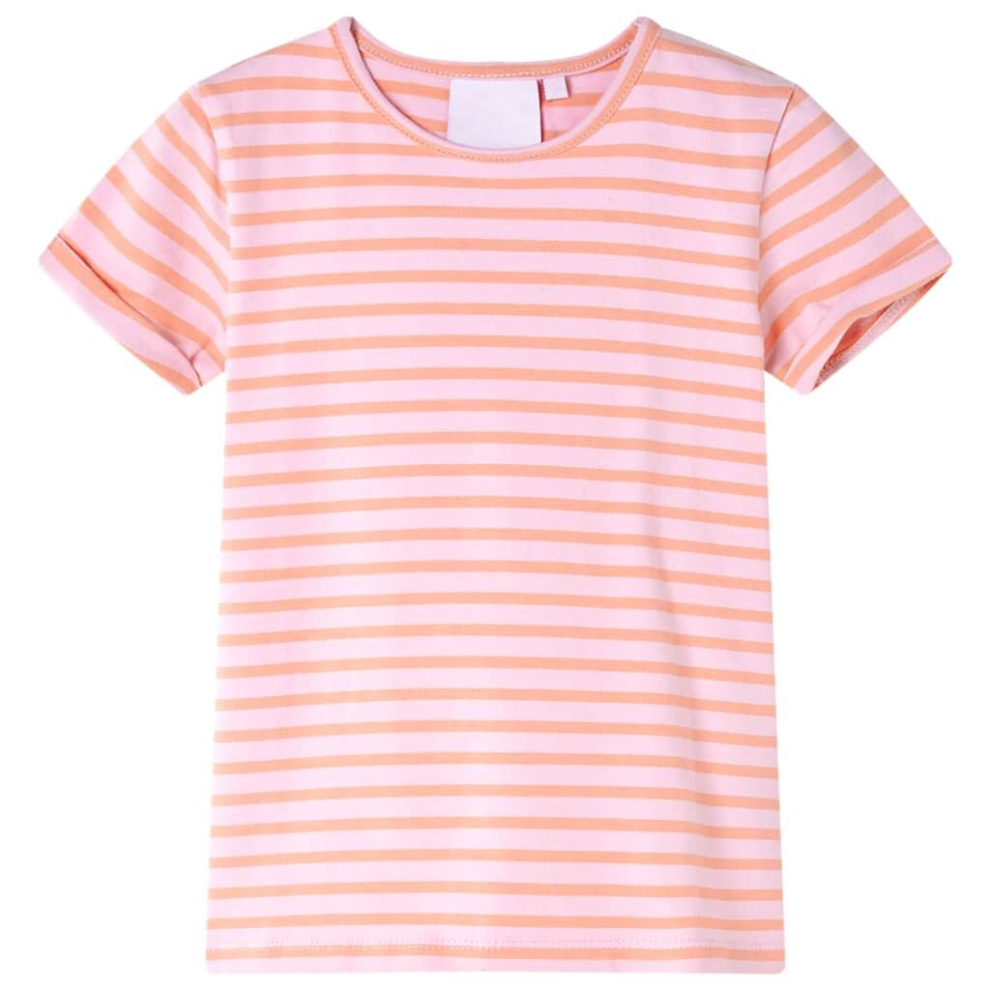 (pink, 128) Kids' T-shirt Short Sleeves Children's T Shirt Kids' Tops Tee Stripe Design