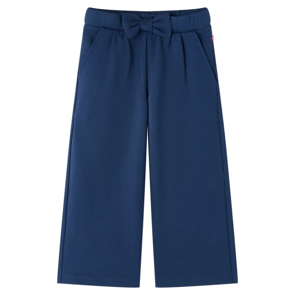 Kids' Pants Trousers Children's Pants with Pockets with Wide Legs Navy 116