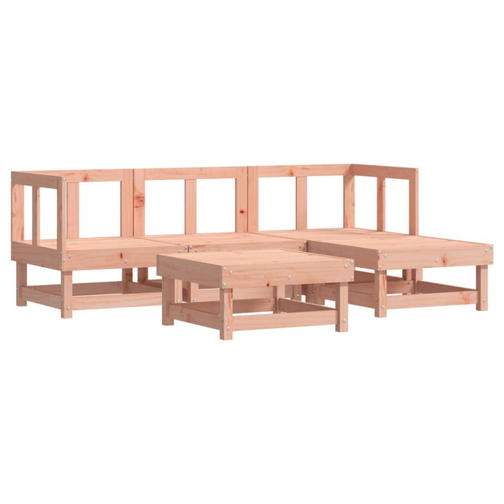 (natural douglas) vidaXL Garden Lounge Set Outdoor Modular Sofa Set 5 Piece Solid Wood Pine