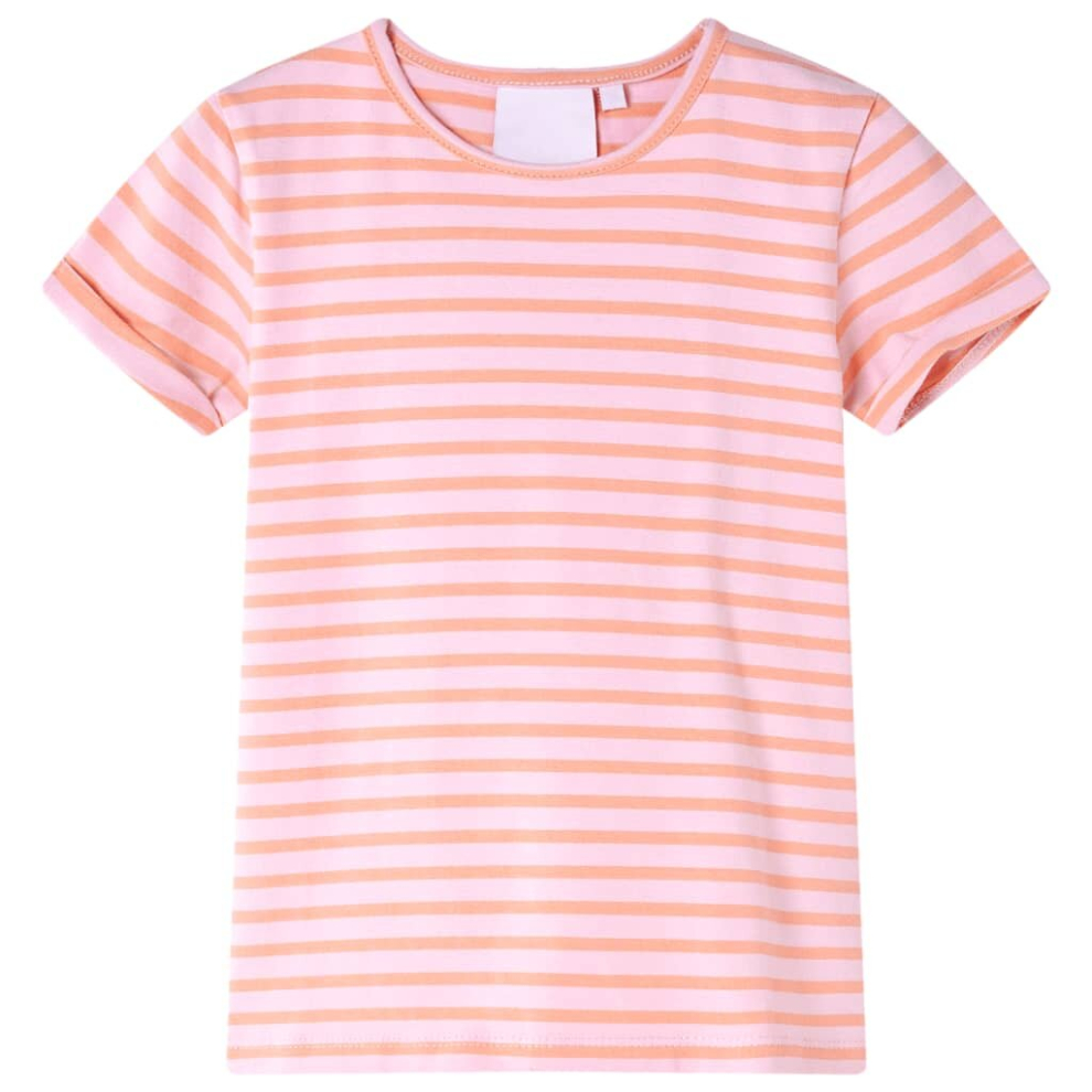 (pink, 116) Kids' T-shirt Short Sleeves Children's T Shirt Kids' Tops Tee Stripe Design