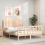VidaXL (natural, 140 x 200 cm) vidaXL Bed Frame Bed Base Platform Bed with Headboard Small Single Solid Wood 3