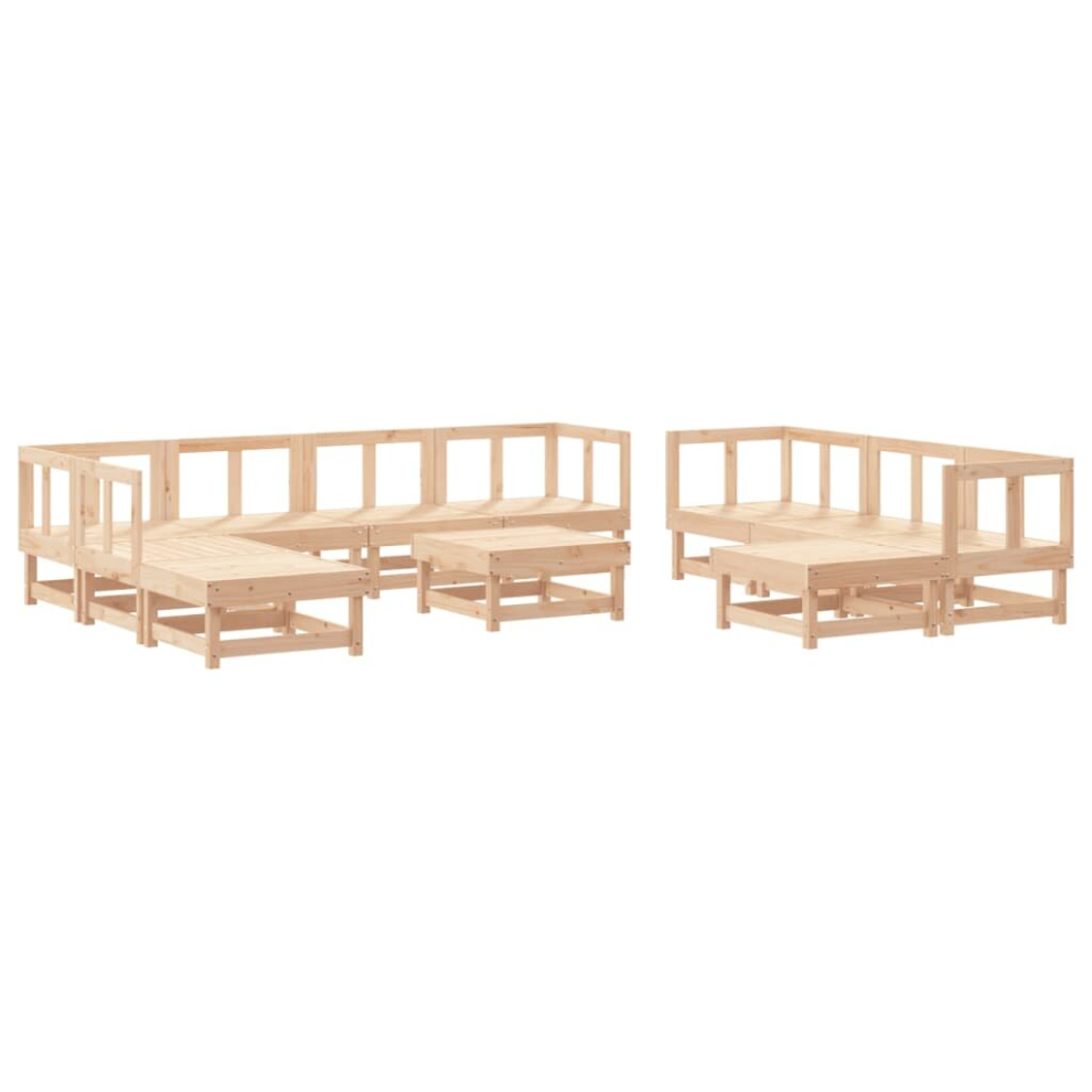 (natural pine) vidaXL Garden Lounge Set Outdoor Sofa Set Corner Sofa 11 Piece Solid Wood Pine