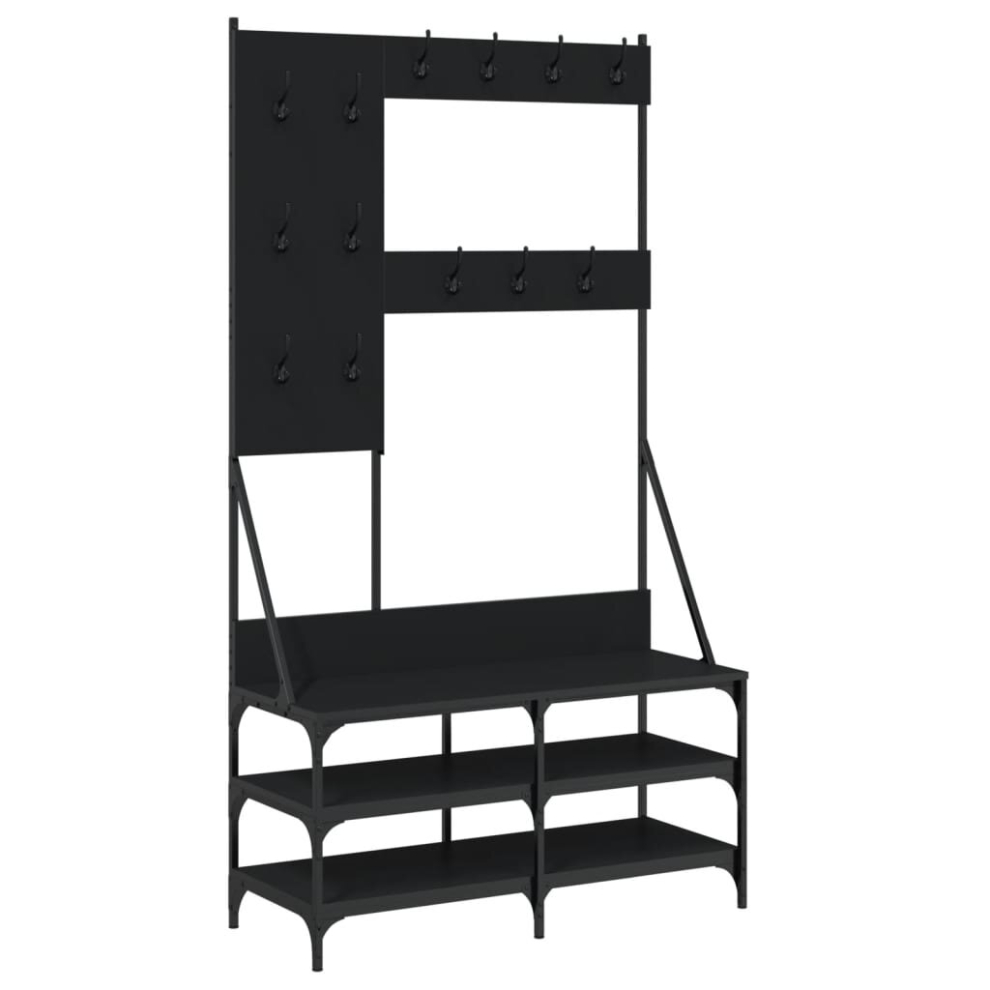 vidaXL Clothes Rack with Shoe Storage Garment Rack Shelf Clothes Rail Black