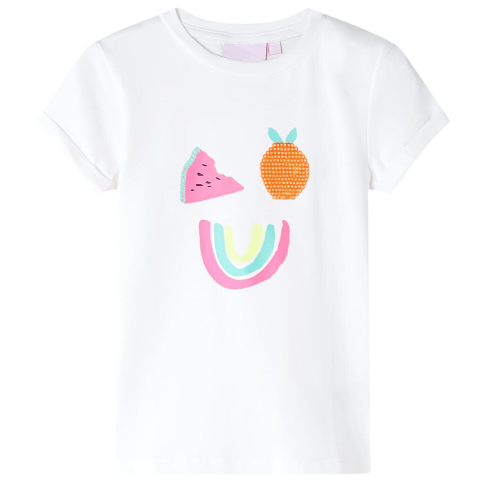 (ecru, 104) Kids' T-shirt Short Sleeves Children's T Shirt Tee Top Colourful Fruit Print