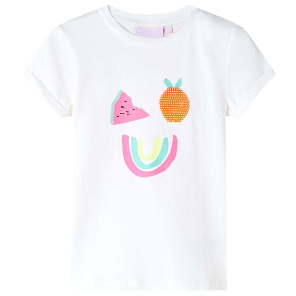 (ecru, 92) Kids' T-shirt Short Sleeves Children's T Shirt Tee Top Colourful Fruit Print