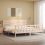 VidaXL (natural, 180 x 200 cm) vidaXL Bed Frame Bed Base Platform Bed with Headboard White Double Solid Wood 3