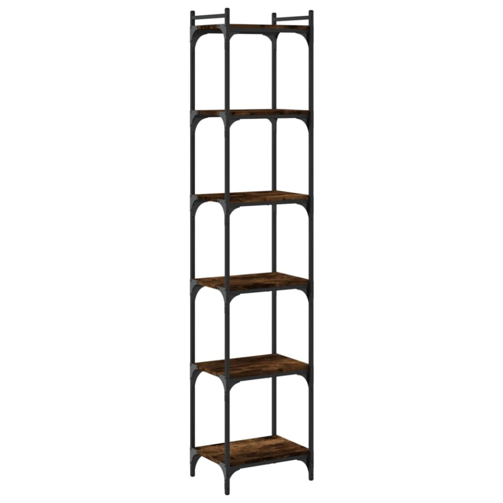 Vidaxl (Smoked Oak, 40 X 30 X 188 Cm) Bookcase Bookshelf Storage Cabinet Rack Book Shelf Engineered Wood