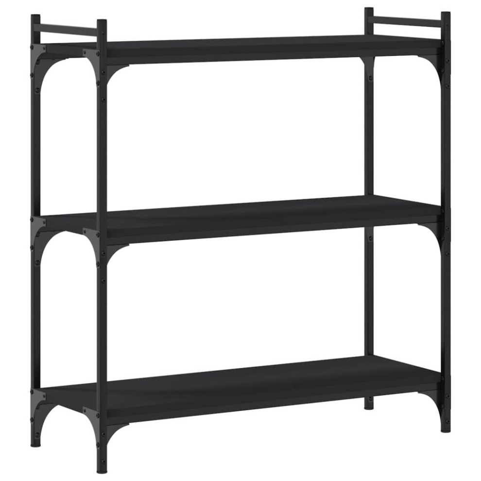 (black, 80 x 30 x 86 cm) vidaXL Bookcase Bookshelf Storage Cabinet Rack Book Shelf Engineered Wood