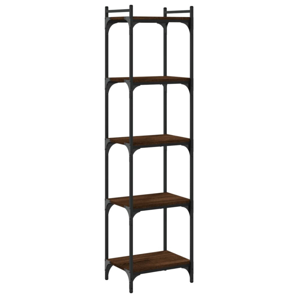 vidaXL - Bookcase - 5-Tier - 40x30x154 cm - Industrial Style - Brown - Image 2