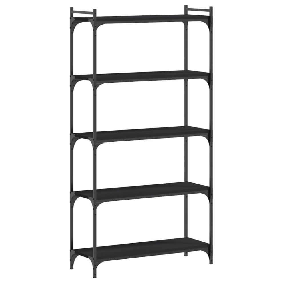 (black, 80 x 30 x 154 cm) vidaXL Bookcase Bookshelf Storage Cabinet Rack Book Shelf Engineered Wood