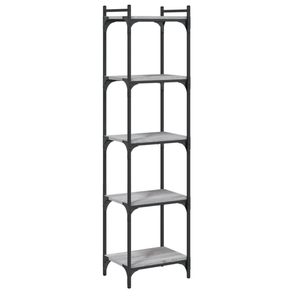 Vidaxl (Grey Sonoma, 40 X 30 X 154 Cm) Bookcase Bookshelf Storage Cabinet Rack Book Shelf Engineered Wood