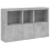 VidaXL (concrete grey) vidaXL Sideboard with LED Lights Home Cupboard Side Cabinet Storage Highboard 3