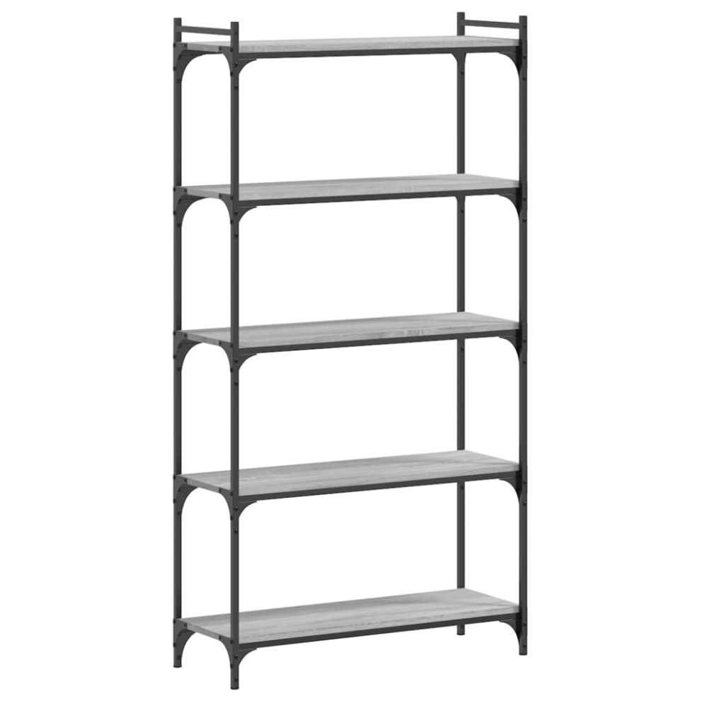 Vidaxl ( Sonoma, 80 X 30 X 154 Cm) Bookcase Bookshelf Storage Cabinet Rack Book Shelf Engineered Wood Grey