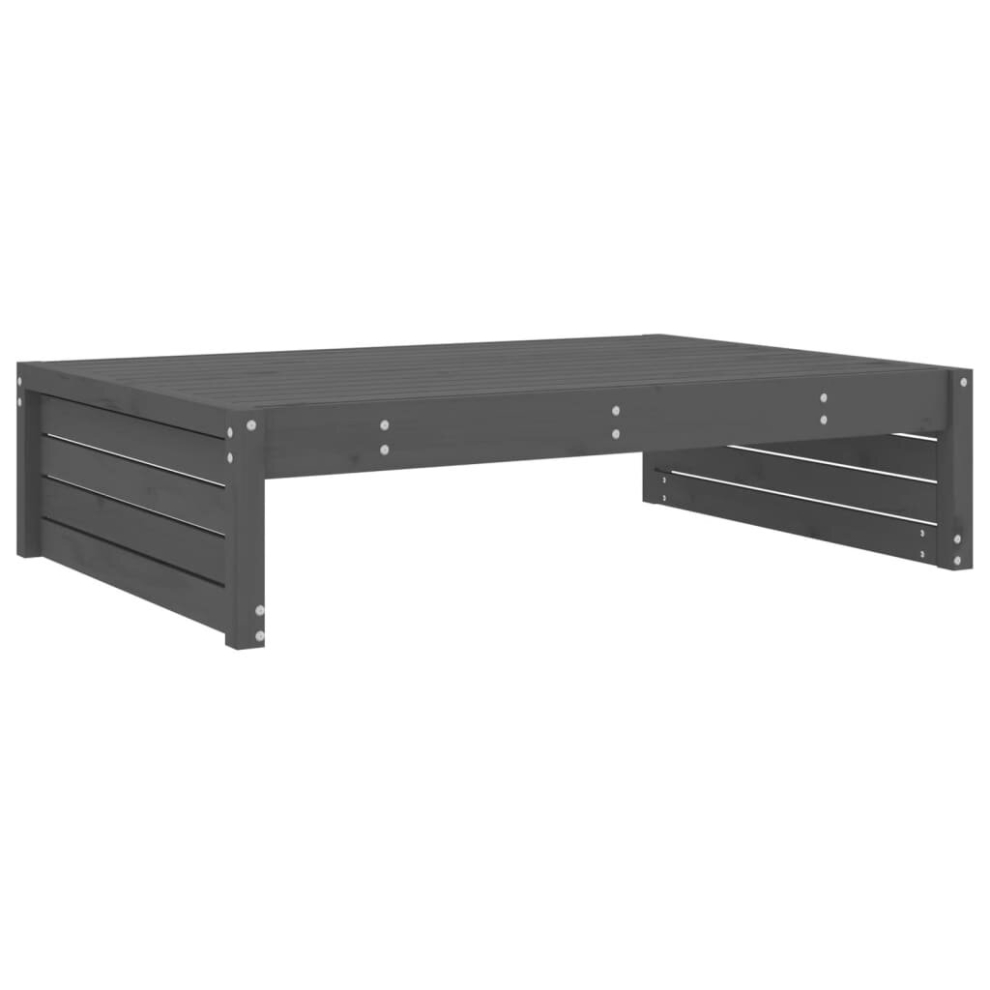 Vidaxl (Grey Pine, Footrest) Garden Middle Sofa Footrest Outdoor Sofa Coffee Table Solid Wood Pine