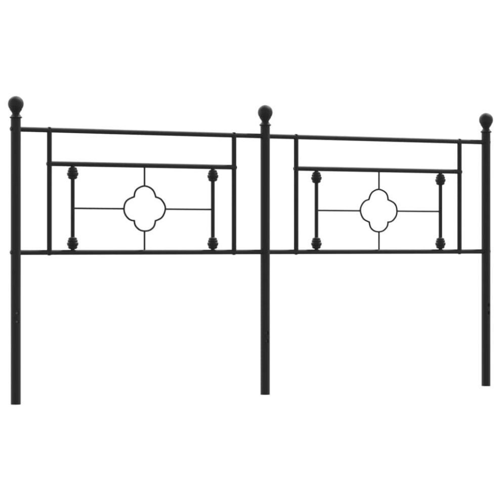 (black, 180 cm) vidaXL Metal Headboard Bedroom Home Decorative Bed Header Metal Bed Headboard