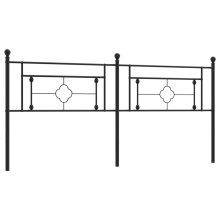 (black, 200 cm) vidaXL Metal Headboard Bedroom Home Decorative Bed Header Metal Bed Headboard
