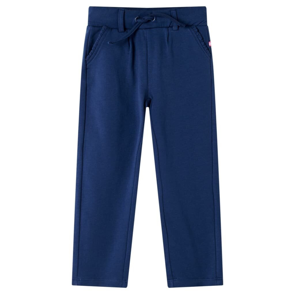 Vidaxl (104) Kids' Pants With Drawstring Trousers Elasticated Waist Children Pants Navy Blue