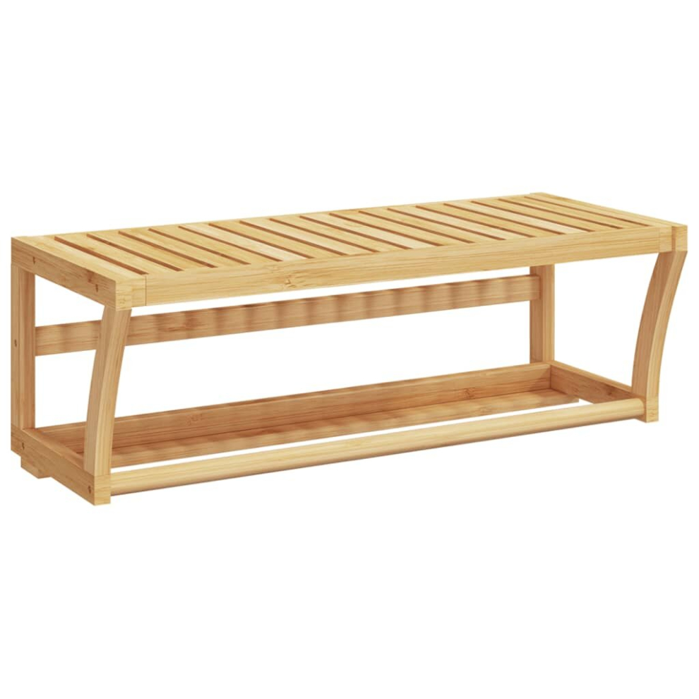 Vidaxl Towel Shelf Bathroom Towel Rack Wall-Mounted Towel Holder Hanger Bamboo