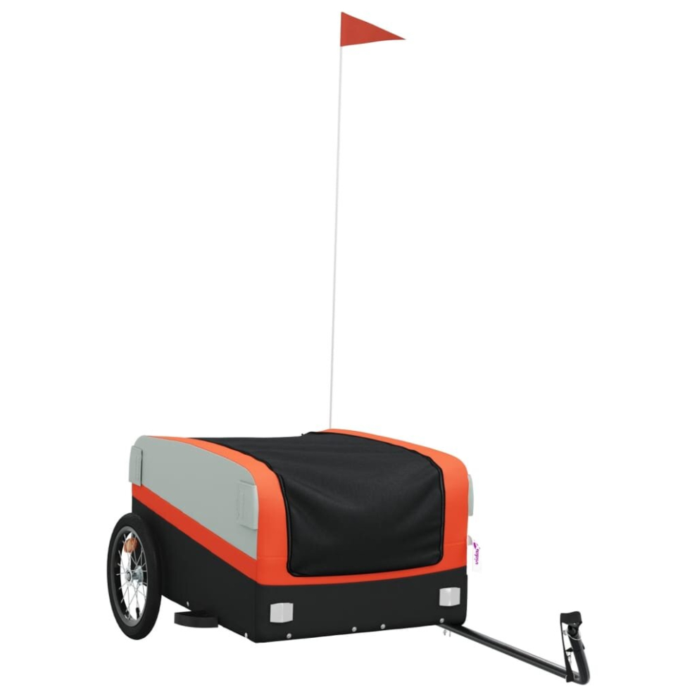 Vidaxl Bike Trailer Bike Wagon Bicycle Trailer And 45 Kg Iron Black/Orange