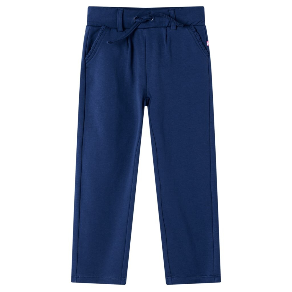 Vidaxl (116) Kids' Pants With Drawstring Trousers Elasticated Waist Children Pants Navy Blue