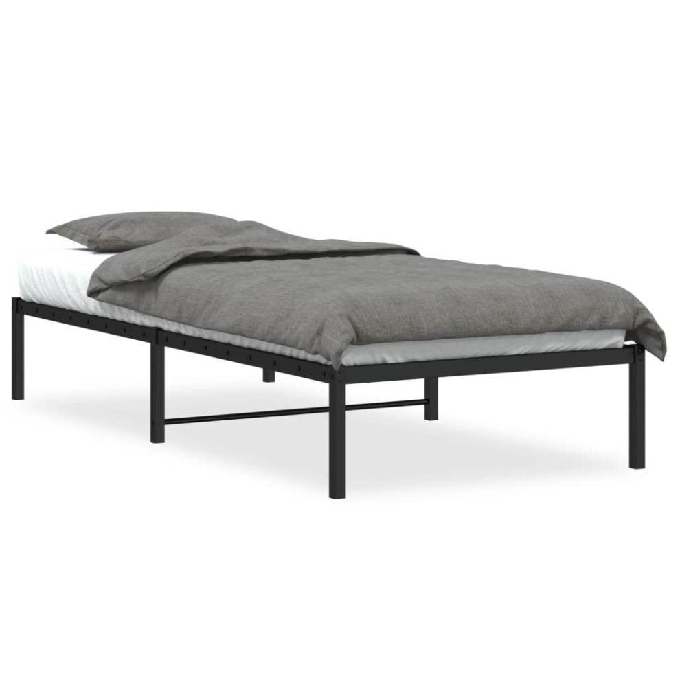 Vidaxl (Black, 90 X 190 Cm) Metal Bed Frame Home Bedroom Bed Base Mattress Foundation Bedstead