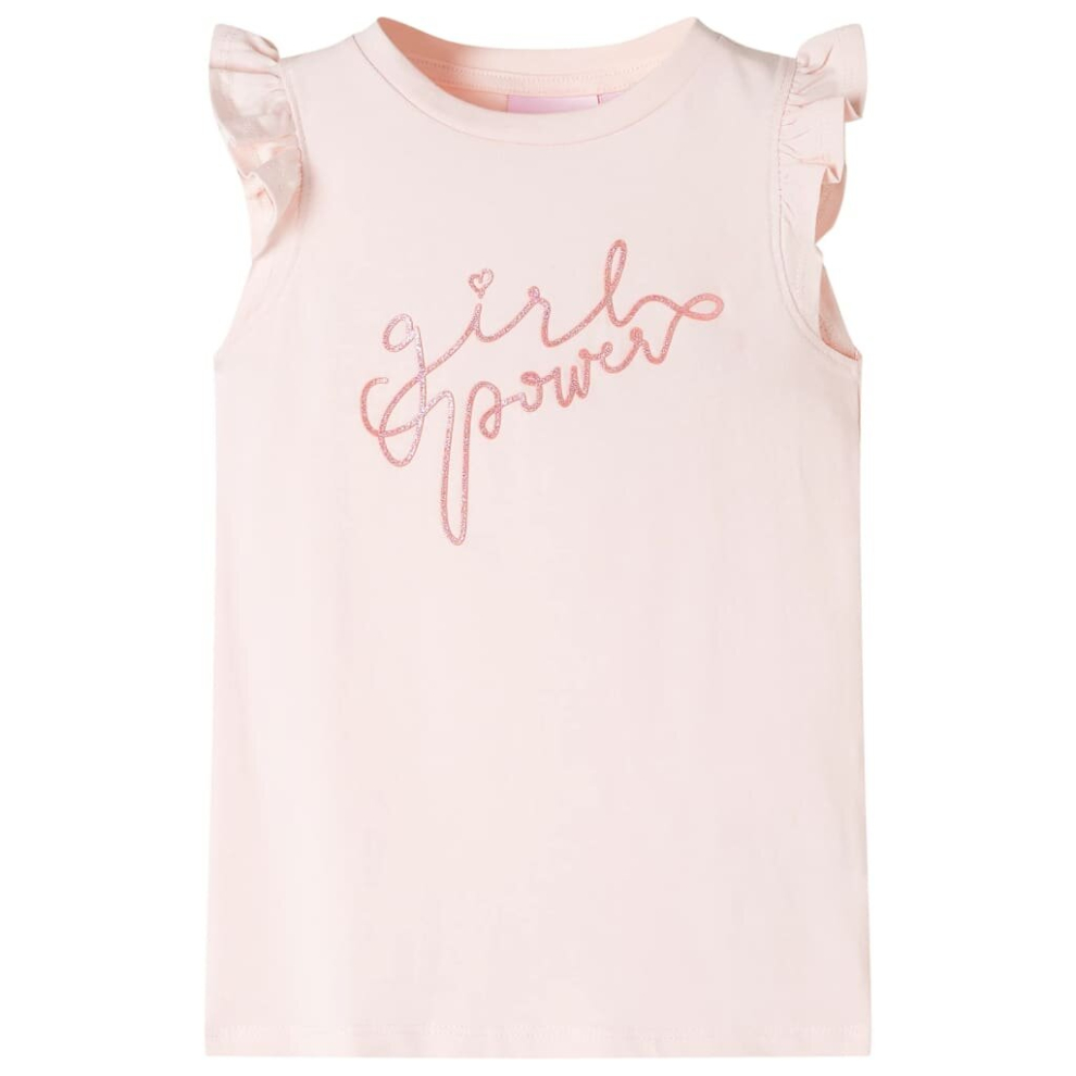 (pink, 116) Kids' T-shirt With Ruffle Sleeves Children's T Shirt Tee Top Glitter Print