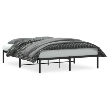 (black, 160 x 200 cm) vidaXL Metal Bed Frame Home Bedroom Bed Base Mattress Foundation Bedstead