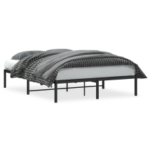 (black, 135 x 190 cm) vidaXL Metal Bed Frame Home Bedroom Bed Base Mattress Foundation Bedstead