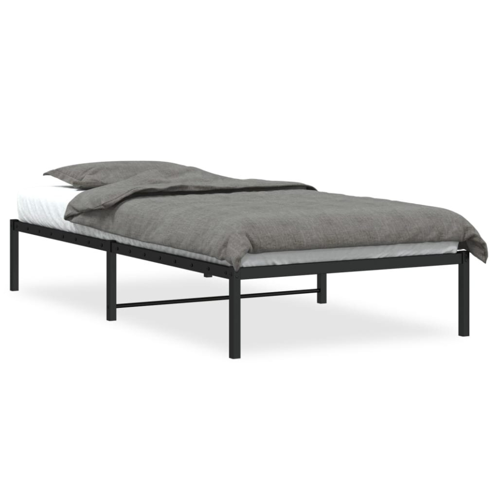 Vidaxl (Black, 100 X 200 Cm) Metal Bed Frame Home Bedroom Bed Base Mattress Foundation Bedstead