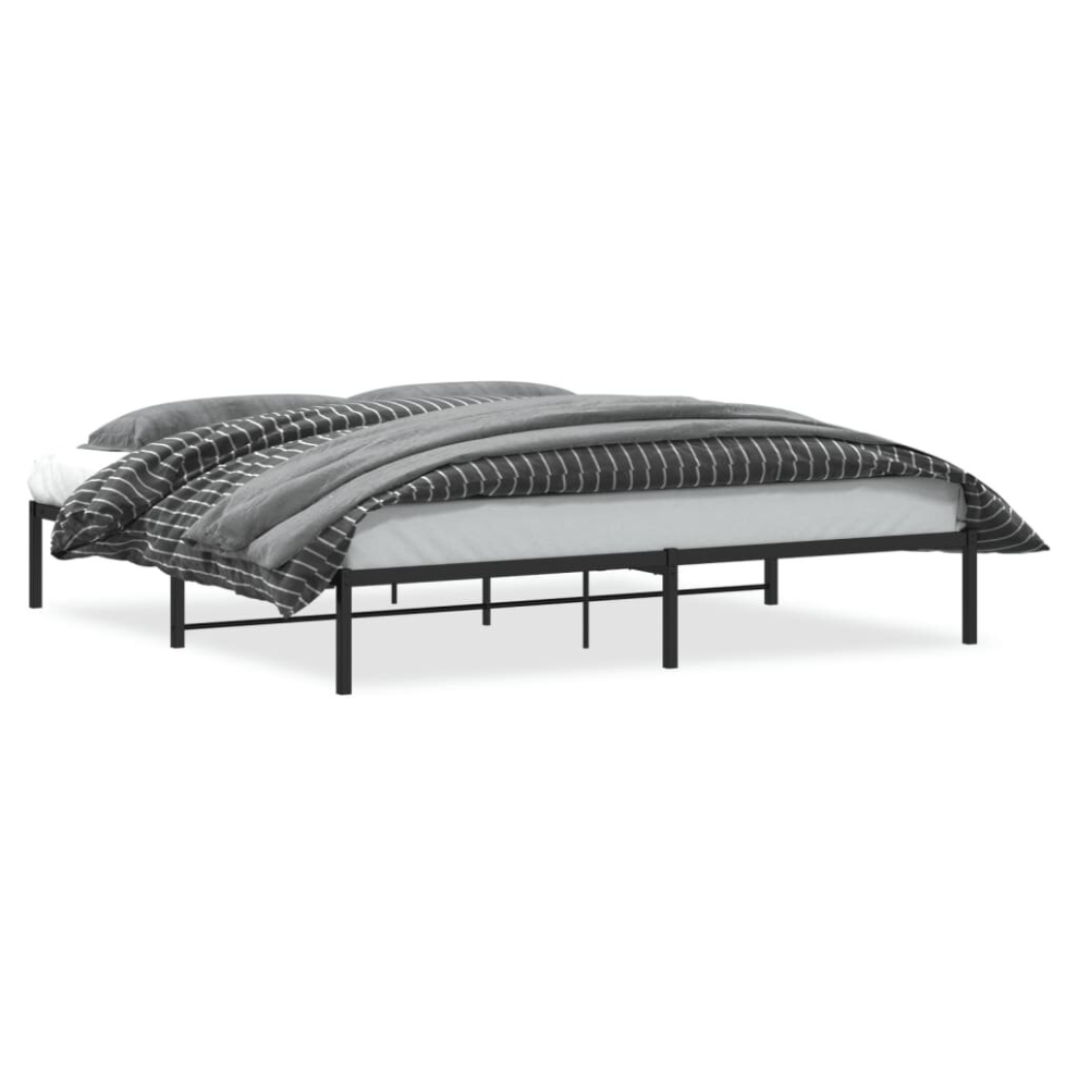 (black, 193 x 203 cm) vidaXL Metal Bed Frame Home Bedroom Bed Base Mattress Foundation Bedstead