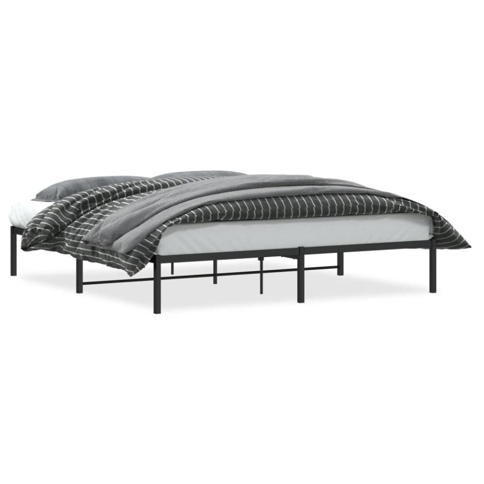 (black, 180 x 200 cm) vidaXL Metal Bed Frame Home Bedroom Bed Base Mattress Foundation Bedstead