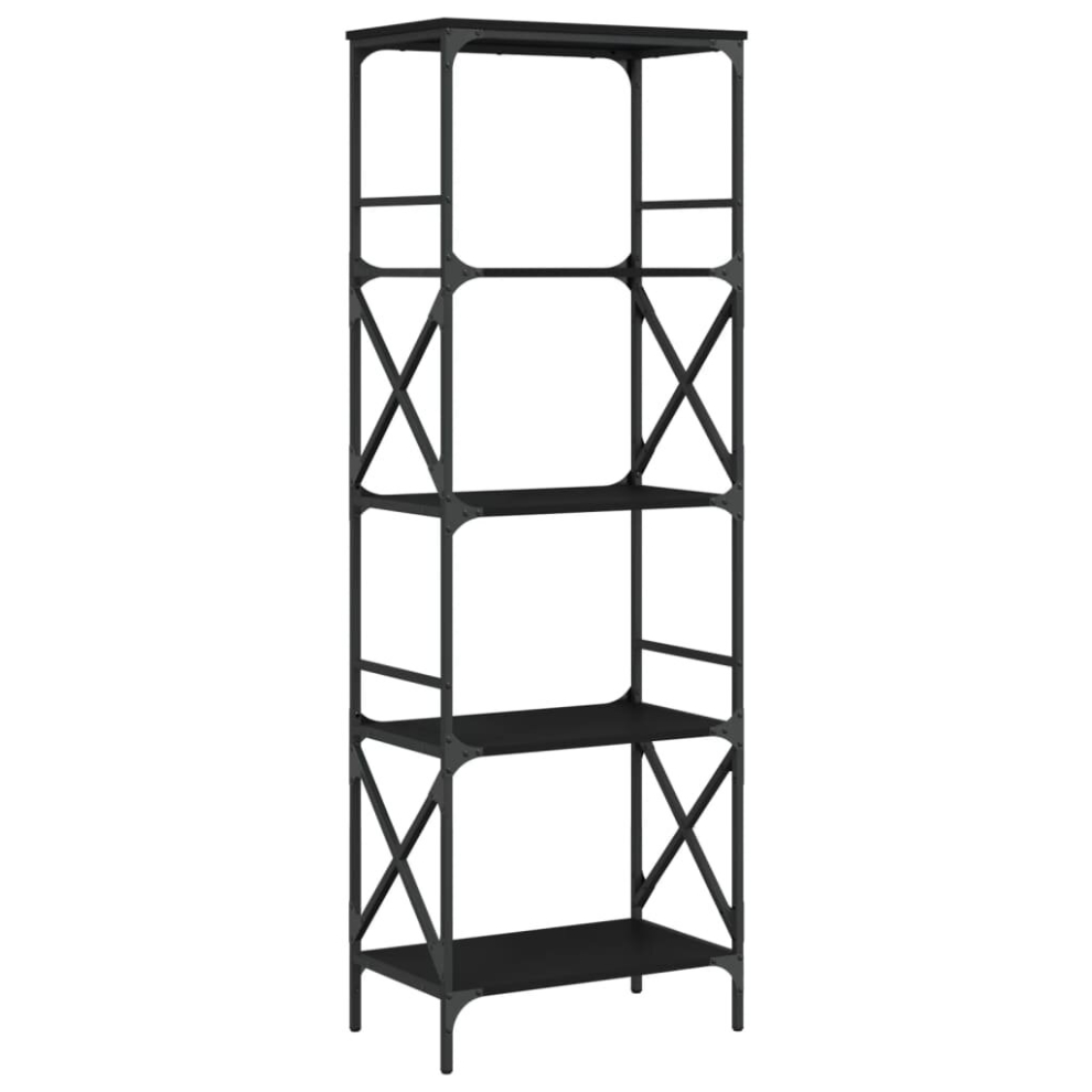 (black, 59 x 35 x 171 cm) vidaXL Bookcase Bookshelf Storage Cabinet Book Rack Shelf Engineered Wood