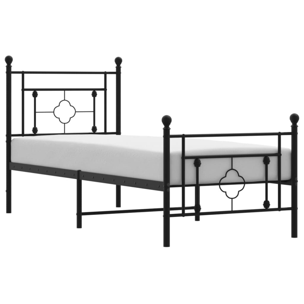 (black, 80 x 200 cm/with headboard & footboard) vidaXL Metal Bed Frame Home Bedroom Bed Base Mattress Foundation Bedstead