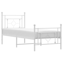 (white, 80 x 200 cm/with headboard & footboard) vidaXL Metal Bed Frame Home Bedroom Bed Base Mattress Foundation Bedstead