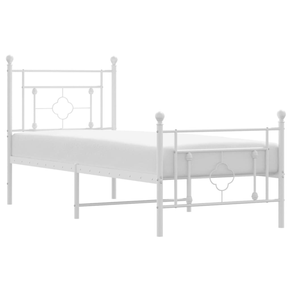 (white, 80 x 200 cm/with headboard & footboard) vidaXL Metal Bed Frame Home Bedroom Bed Base Mattress Foundation Bedstead