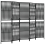 VidaXL vidaXL Room Divider 5 Panels Privacy Screen Balcony Screen Black Poly Rattan 1