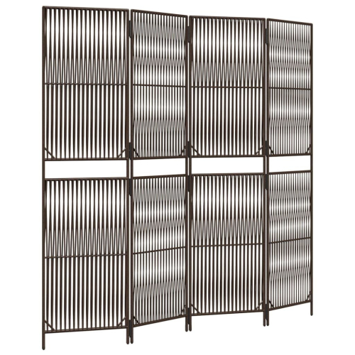 VidaXL vidaXL Room Divider 4 Panels Privacy Screen Balcony Screen Brown Poly Rattan