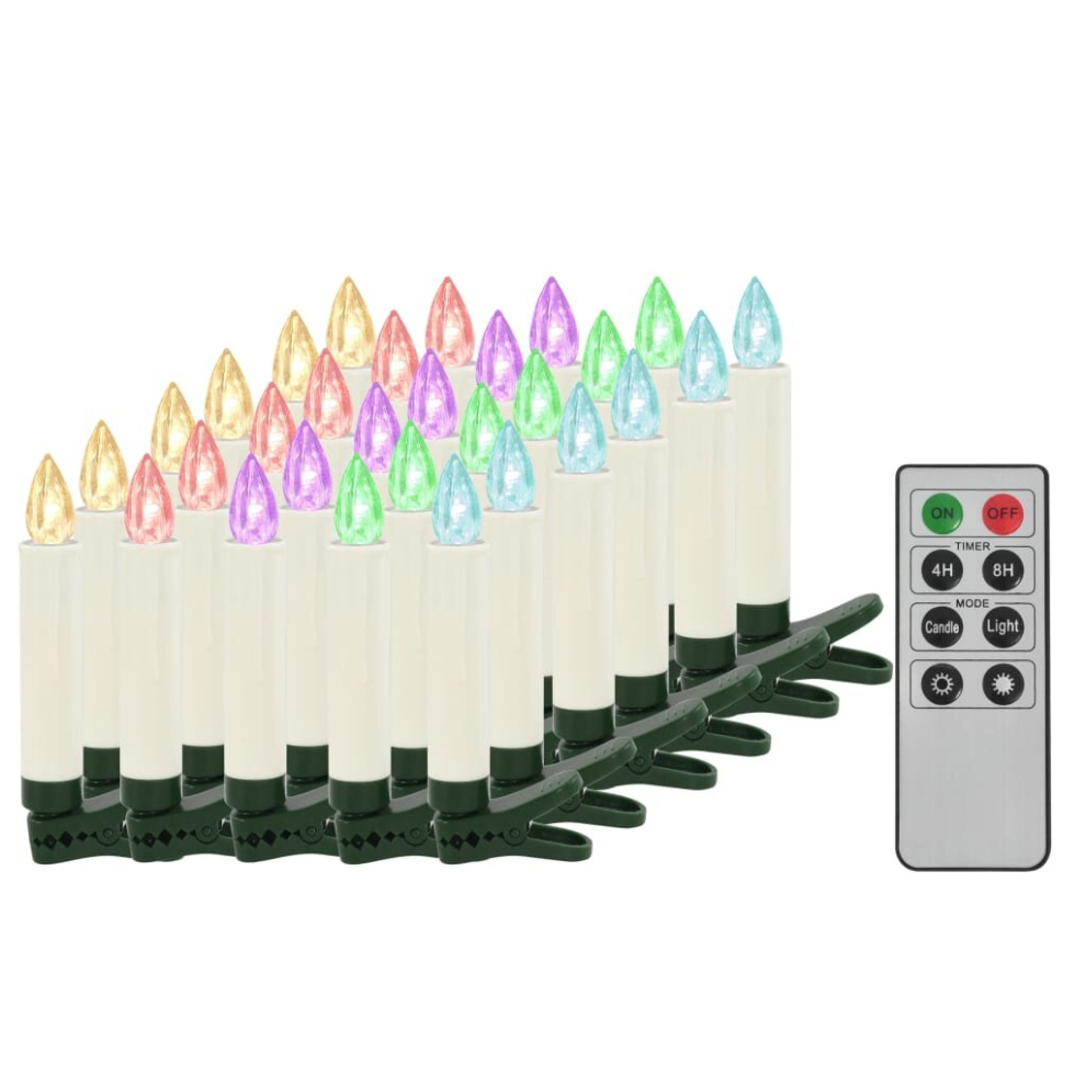 Vidaxl Christmas Wireless Led Candles With Remote Control Flameless Pcs Rgb Size 30