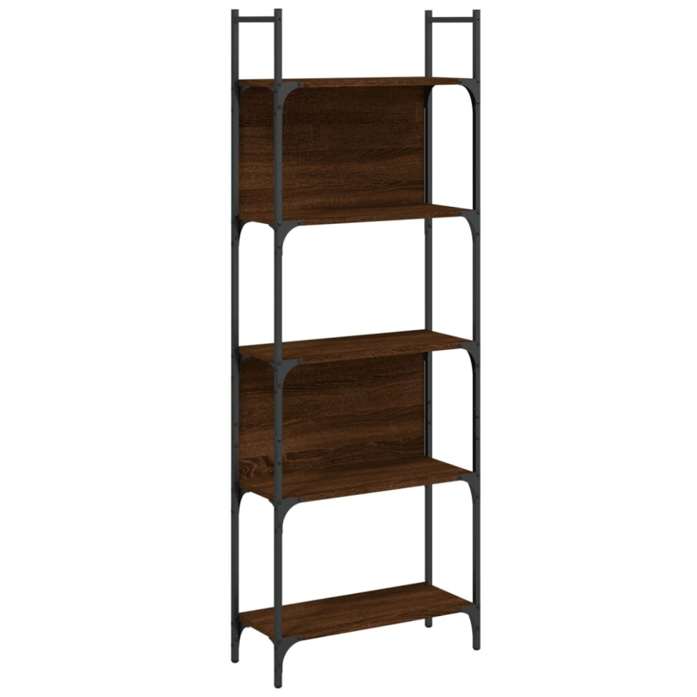 Vidaxl (Brown Oak, 60.5 X 24 X 166.5 Cm) Bookshelf Bookcase Storage Cabinet Shelving Unit Rack Engineered Wood