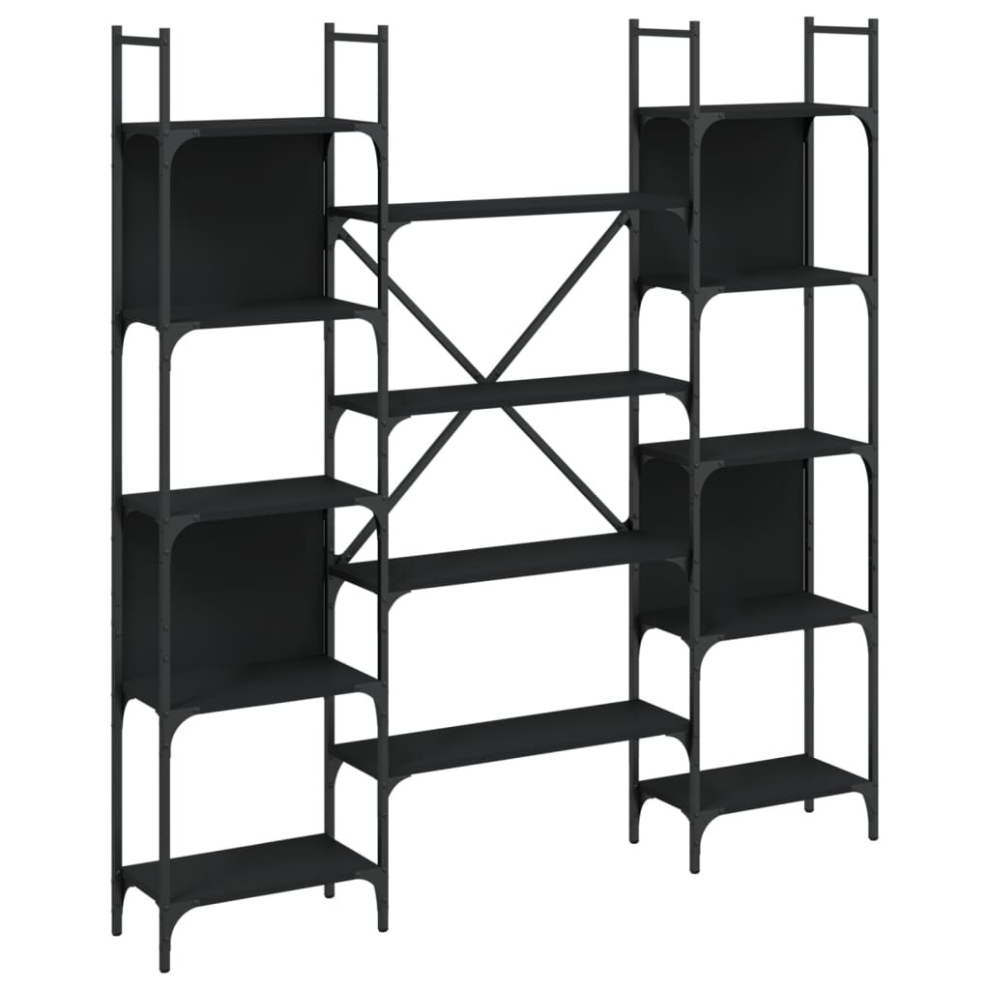 (black, 155.5 x 24 x 166.5 cm) vidaXL Bookshelf Bookcase Storage Cabinet Shelving Unit Rack Engineered Wood